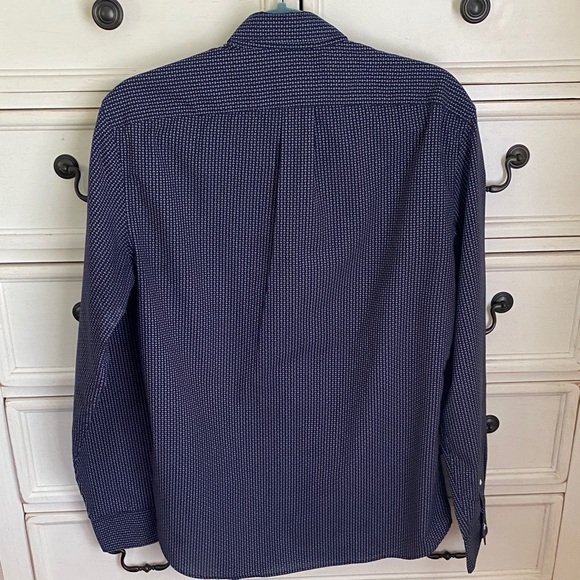 J. Crew Navy Patterned Men's Casual Shirt - Picture 4 of 4